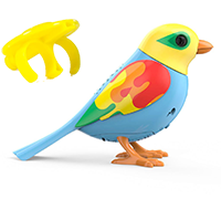 A blue and yellow DigiBird with a yellow whistle.