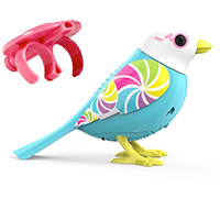 A white and blue DigiBird with a pink whistle.