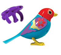 A red and blue DigiBird with a purple whistle.