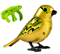 A shiny gold DigiBird with a green whistle.