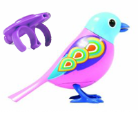 A teal and pink DigiBird with a purple whistle.
