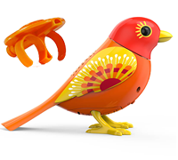 An orange DigiBird with a red head and an orange whistle.