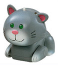 A gray cat MicroPet named Chumsely.