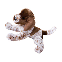 A playful dog plush.