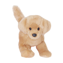 An extra fluffy tan dog plush.