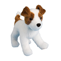A playful jack russel terrier plush.