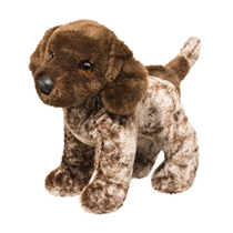 A brown speckled dog plush.