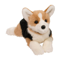A plush dog with really short legs.