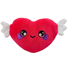 A red heart plush with little white wings.