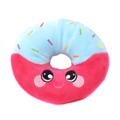 A cute blue and pink donut plush.