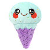 A cute blue ice cream plush with a purple cone.