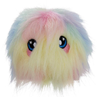A fluffy pastel fuzz ball with eyes.