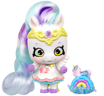 A unicorn with colorful hair and a golden circlet.